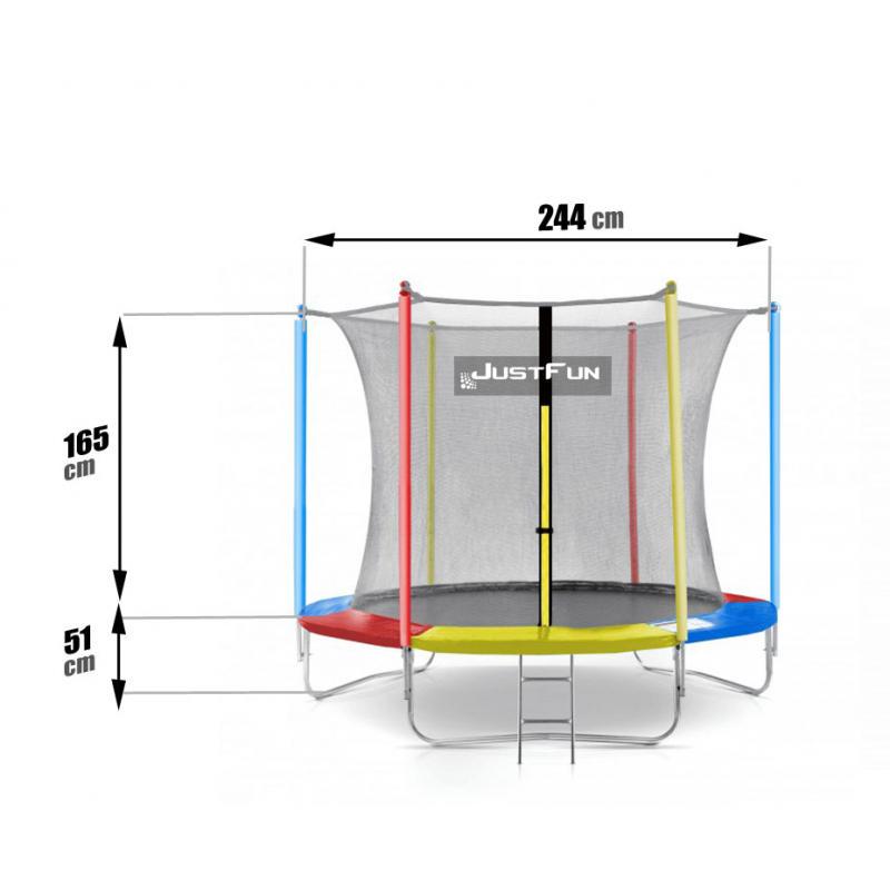 Батут Just Fun з сіткою 244 см + драбинка Multicolor - фото 2 Батут Just Fun з сіткою 244 см + драбинка Multicolor - фото 2