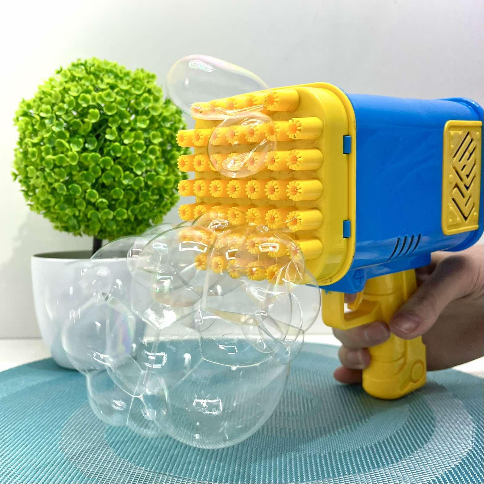 Пистолет для запуска мыльных пузырей 45 отверстий 17 см Желто-синий (2023-58A) - фото 6