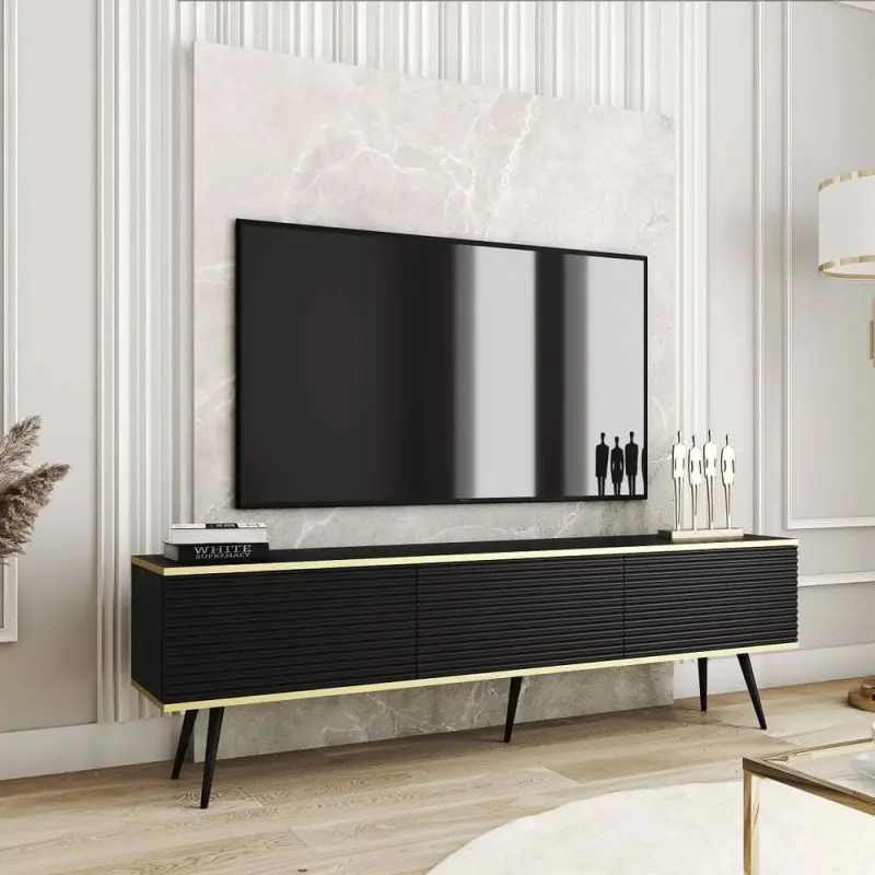 Тумба ТВ Perfect Home RTV175 MDF 175х53х32 см Черный (26436320)