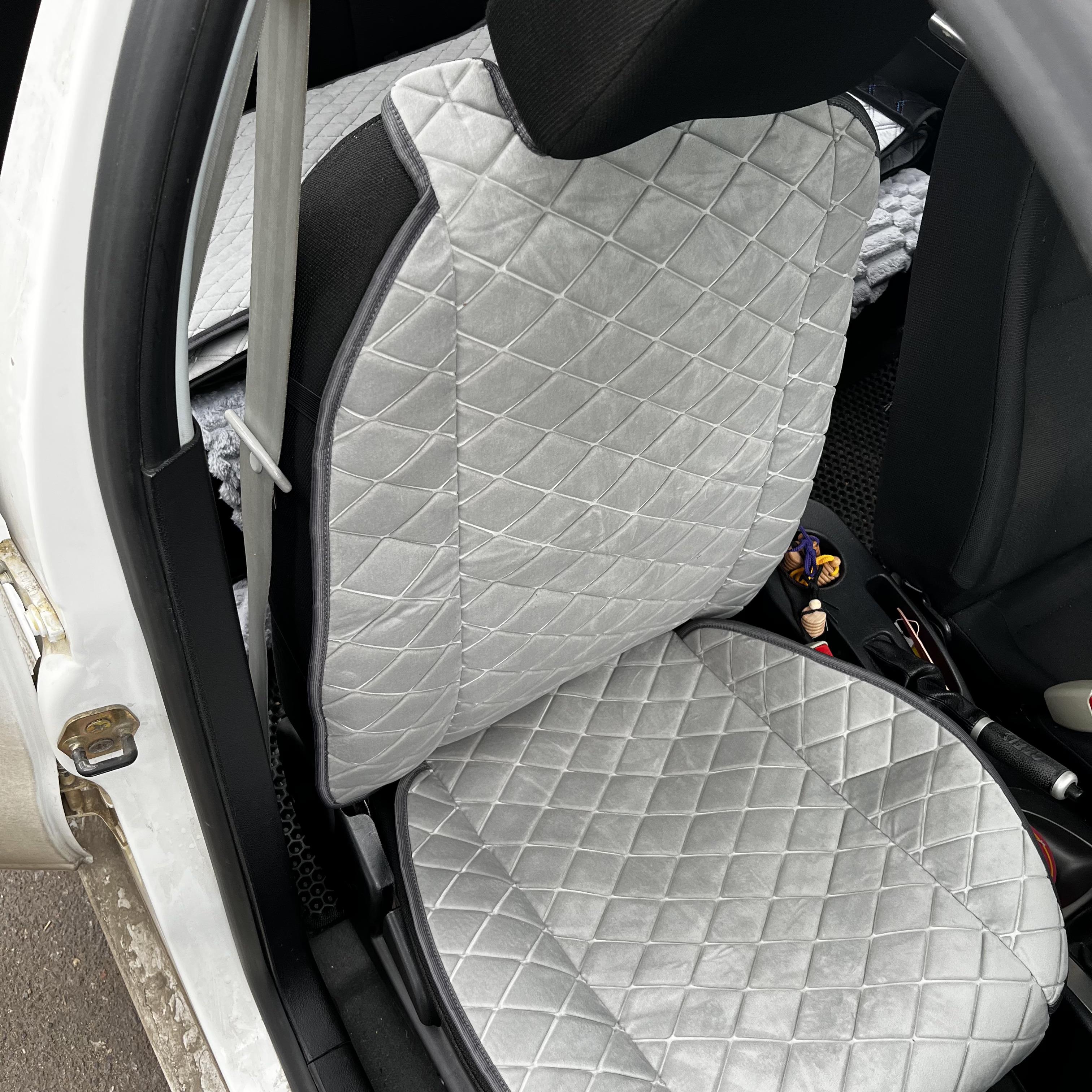 Накидка універсальна на переднє сидіння авто з алькантари 1 шт. Сірий - фото 3 Накидка універсальна на переднє сидіння авто з алькантари 1 шт. Сірий - фото 3