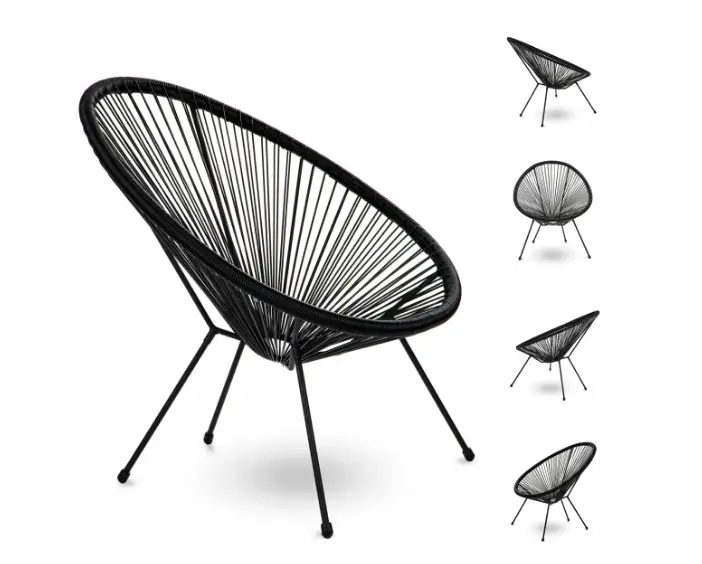 Комплект садових стільців 4Points Capri 2 шт. Чорний - фото 7