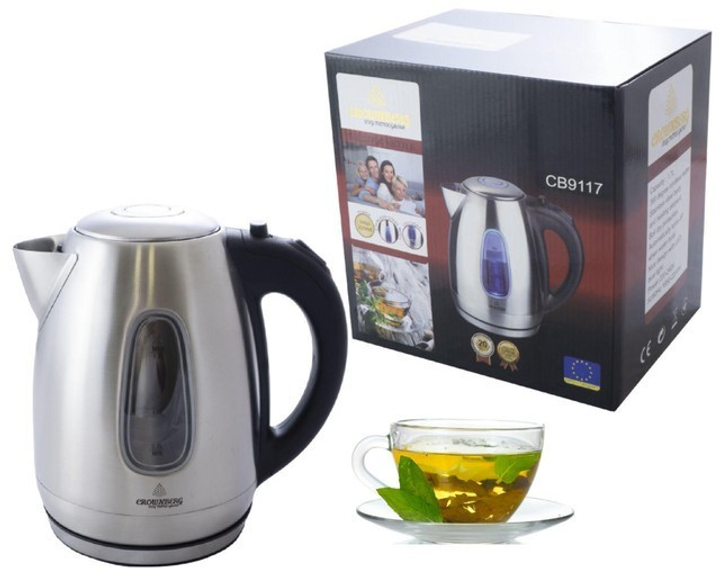 Электрочайник Crownberg CB 9117 1,7 л из нержавеющей стали Серый (GR-04666)