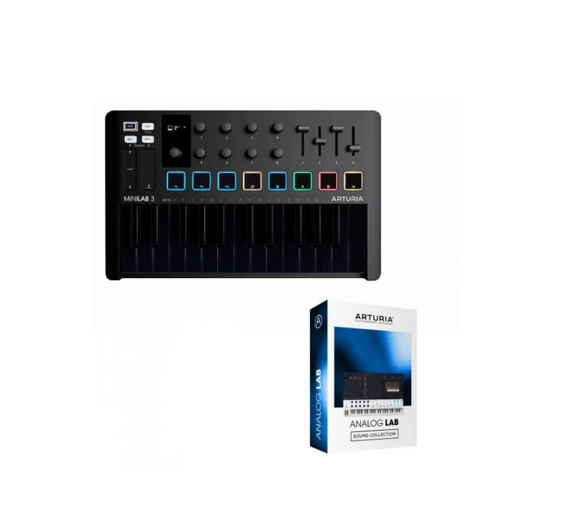 Клавиатура MIDI Arturia MiniLab 3 Deep Black/Arturia Analog Lab V Клавиатура MIDI Arturia MiniLab 3 Deep Black/Arturia Analog Lab V