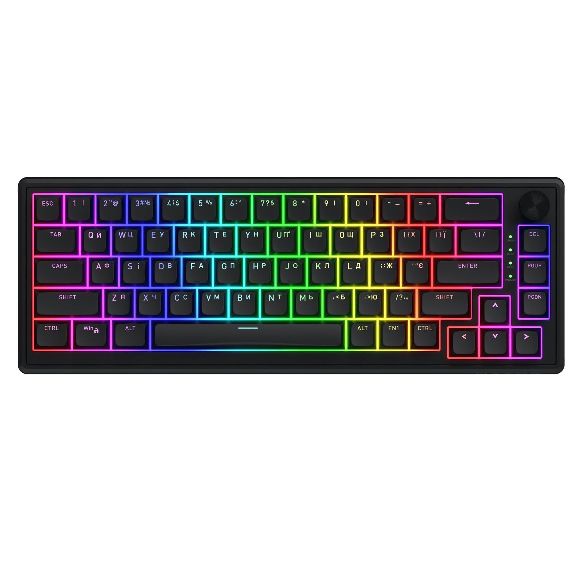 Клавиатура механическая игровая Hator Skyfall 65 65 клавиш USB Aurum Switch RGB Black (HTK1160UA)