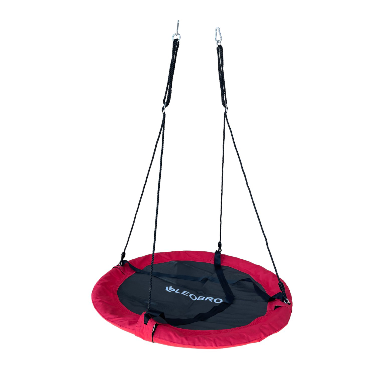 Качели садовые для детей и взрослых LEOBRO подвесная с регулируемыми веревками 120 см Красный (leo-140287)