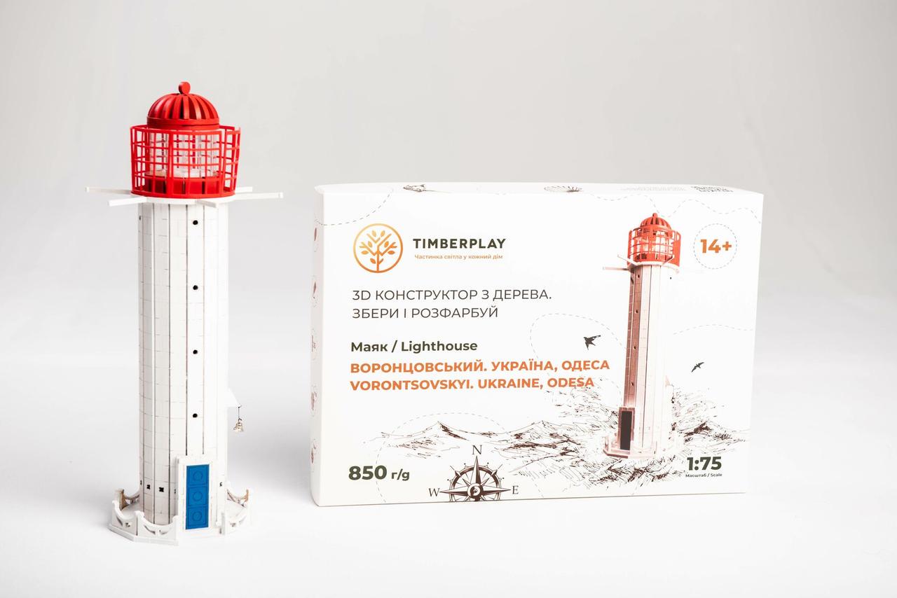 Пазл деревянный 3D Timberplay Воронцовский Маяк Одесса 99 деталей - фото 1