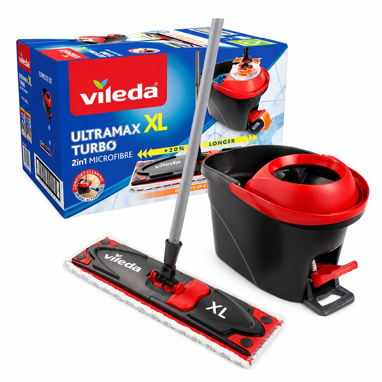 Набор для уборки Vileda Ultramax Turbo XL с ведром и отжимом (163427)