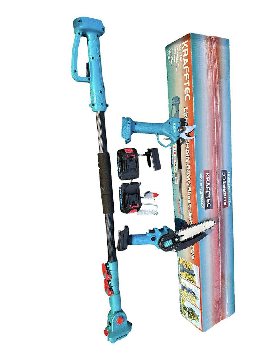 Набір акумуляторний Krafftec 48V/5AP секатор DUP270/пила DUC150Z/штанга телескоп 2 м (27363126) - фото 4