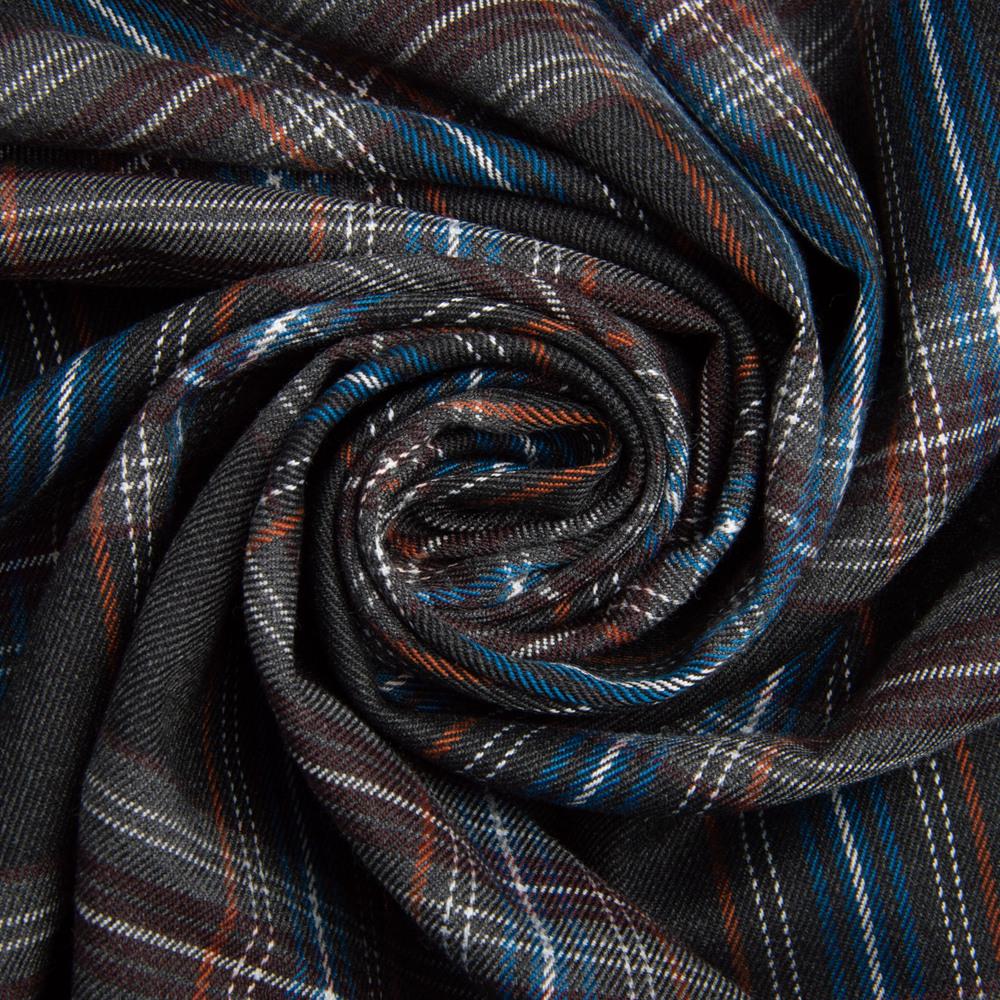 Ткань костюмная Клеточка Шотландка 265 г/м² 148 см Коричнево-синий (26217)