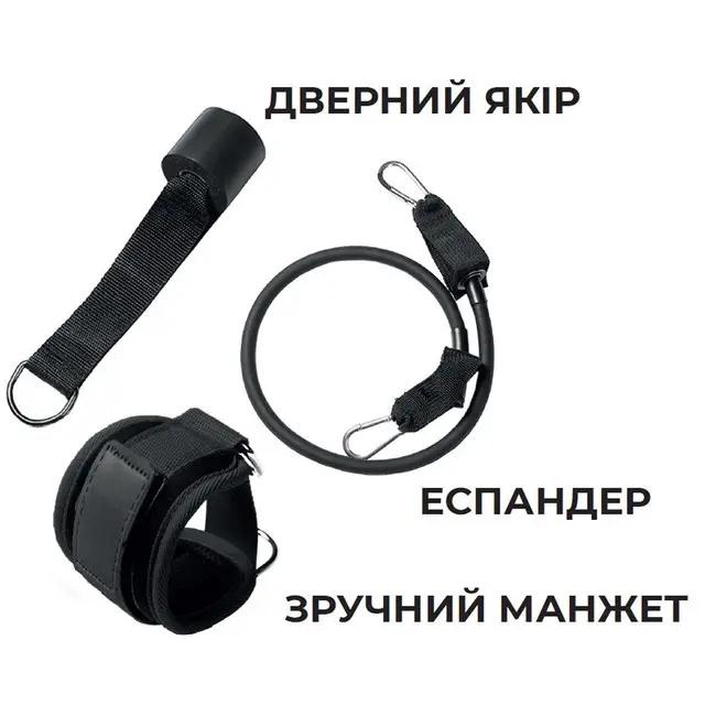 Манжета для тяги PowerPlay Ankle Strap Чорний (62-68-PP_4334_Black) - фото 3