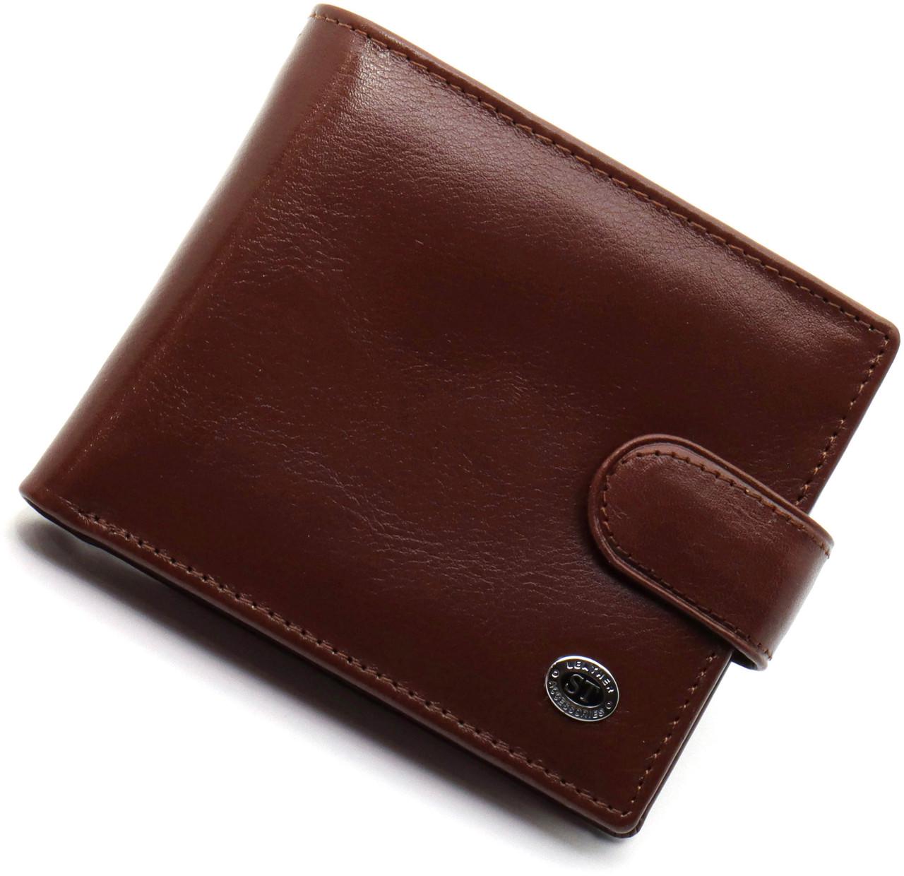 Портмоне мужское ST Leathe из натуральной кожи с фиксацией Coffee Коричневый (ST103) - фото 2 Портмоне мужское ST Leathe из натуральной кожи с фиксацией Coffee Коричневый (ST103) - фото 2