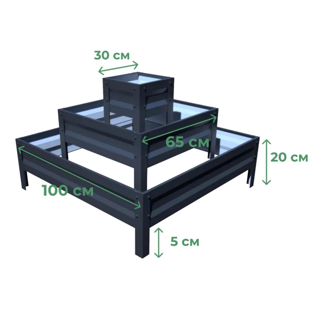 Клумба цвітник SIMBUD Земляна етажерка RAL 7024 Графітовий (9868465567) - фото 2