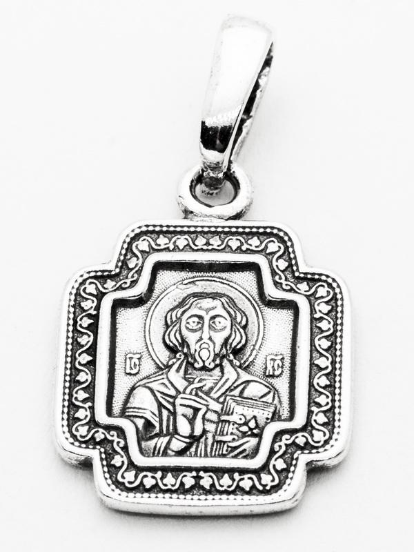 Подвес серебряный Господь Вседержитель Божья Матерь Споручница Грешных