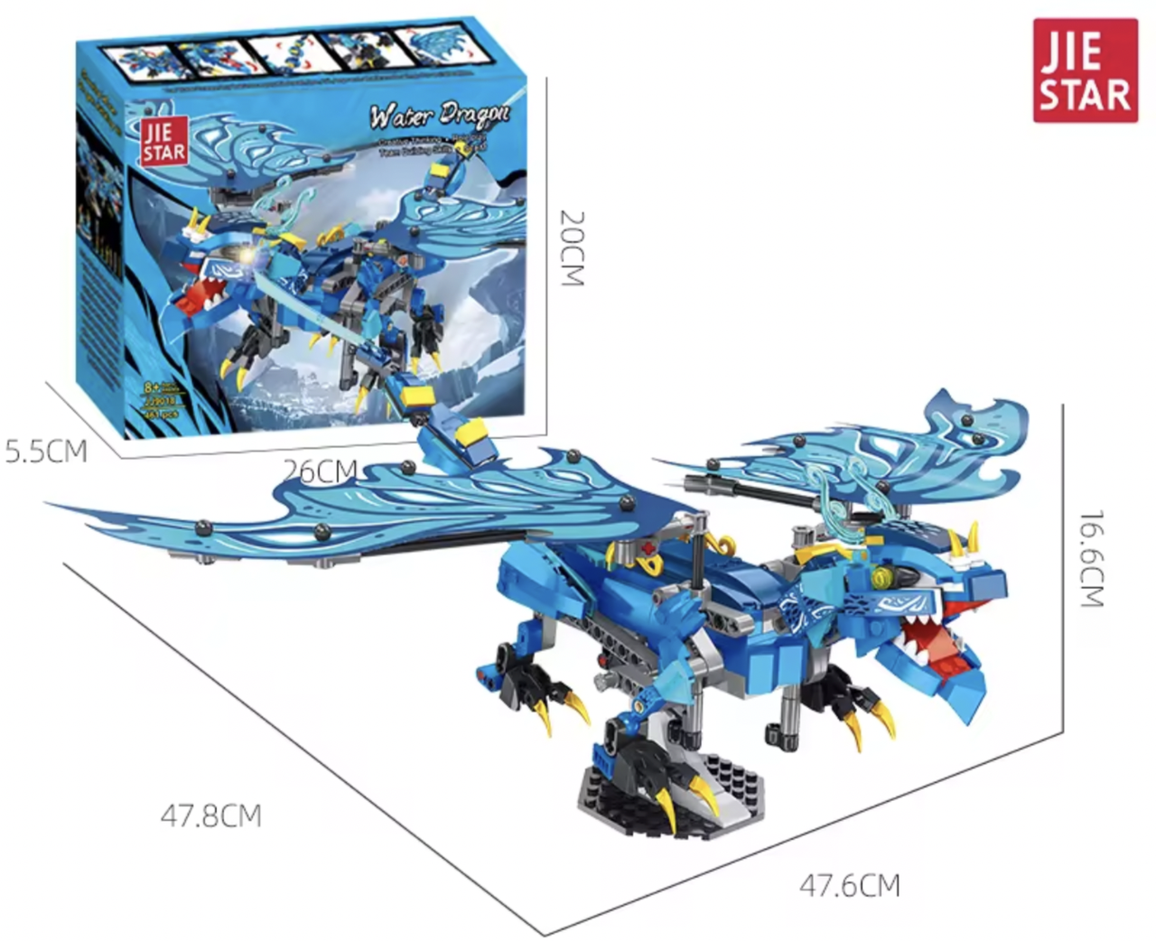 Конструктор JIE STAR Водяний Дракон із крилами 461 деталь - фото 7
