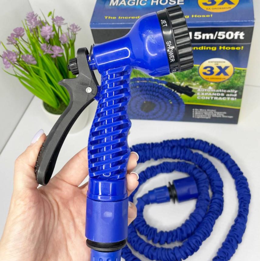Шланг-гармошка для полива гибкий Мagic House с распылителем 15 м Синий (MX-0251-6904B) - фото 6 Шланг-гармошка для полива гибкий Мagic House с распылителем 15 м Синий (MX-0251-6904B) - фото 6