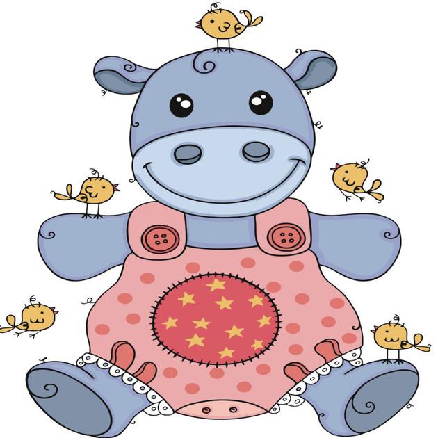 Картина по номерам Strateg ПРЕМИУМ Бегемотик с лаком 30х30 см (ES105)