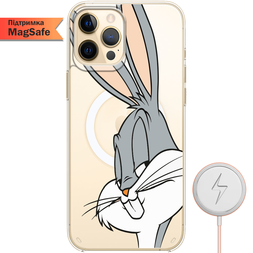 Чехол BoxFace iPhone 12 Pro Lucky Rabbit Прозрачный силикон с поддержкой MageSafe (41086-bk81-41497)