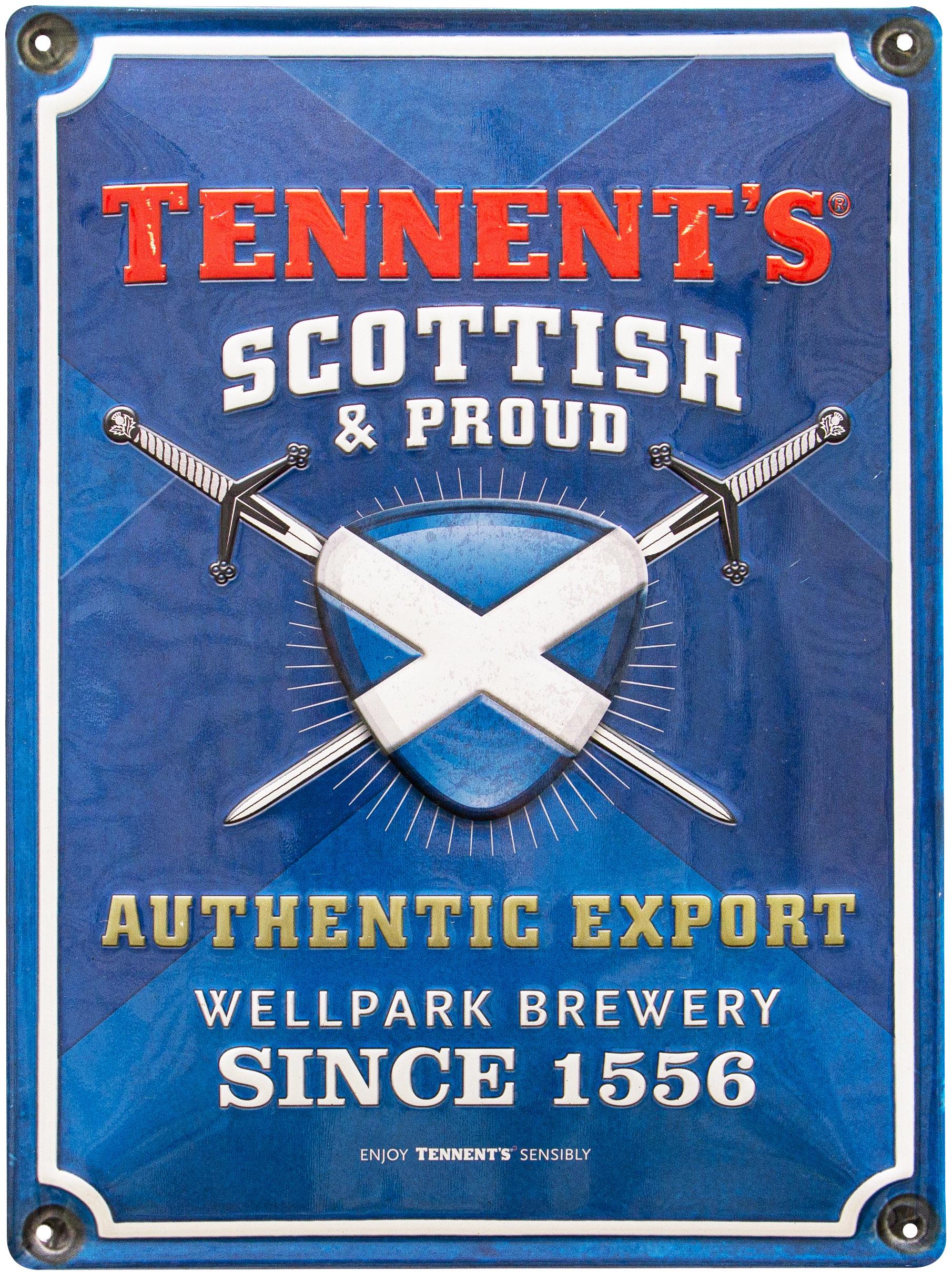 Табличка металева Теннент Шотландський І Гордий/Tennent's Scottish & Proud 29х39 см