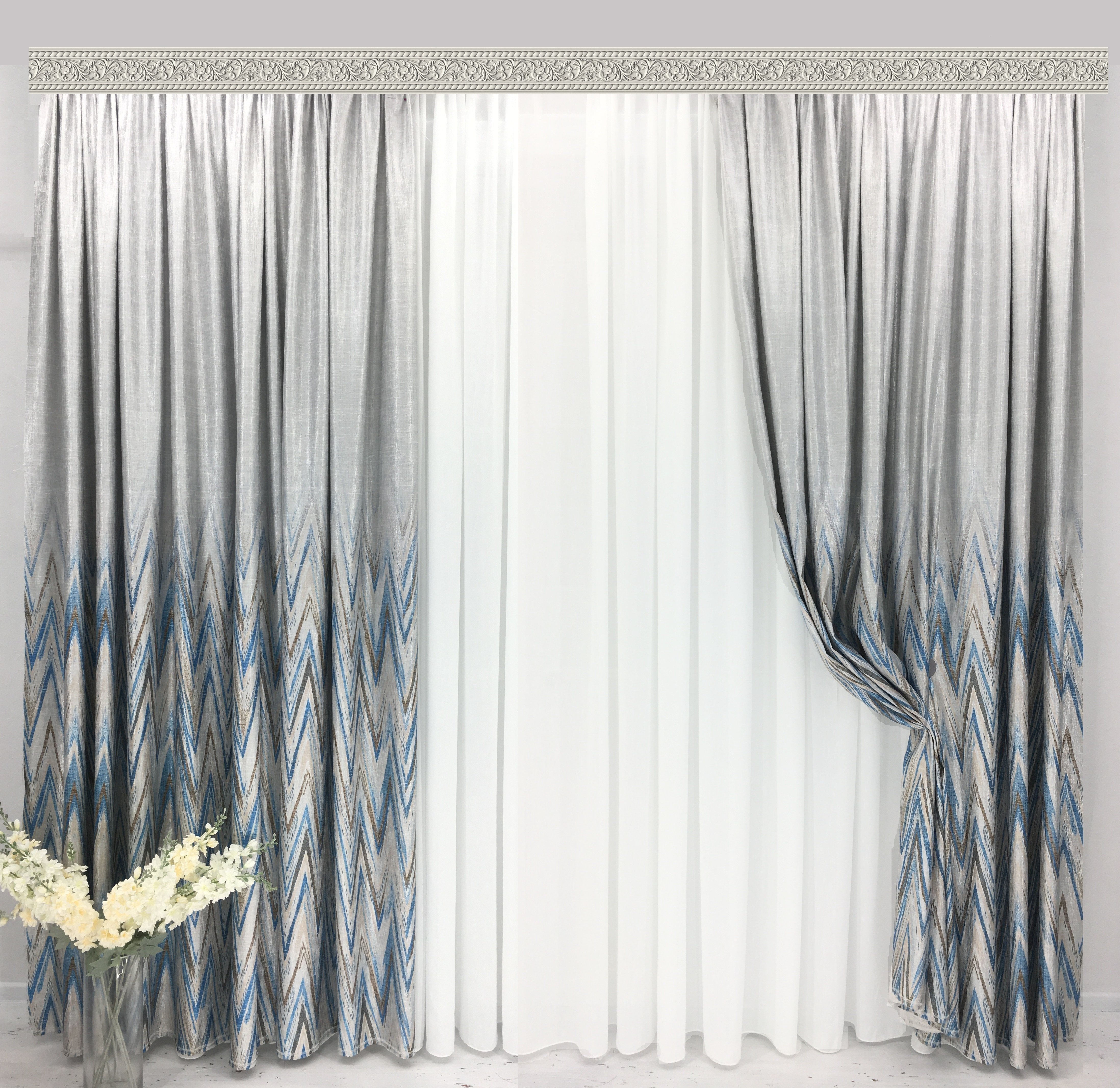 Шторы жаккард Канада 270х150 см 2 шт. Серо-голубой (32955) Шторы жаккард Канада 270х150 см 2 шт. Серо-голубой (32955)