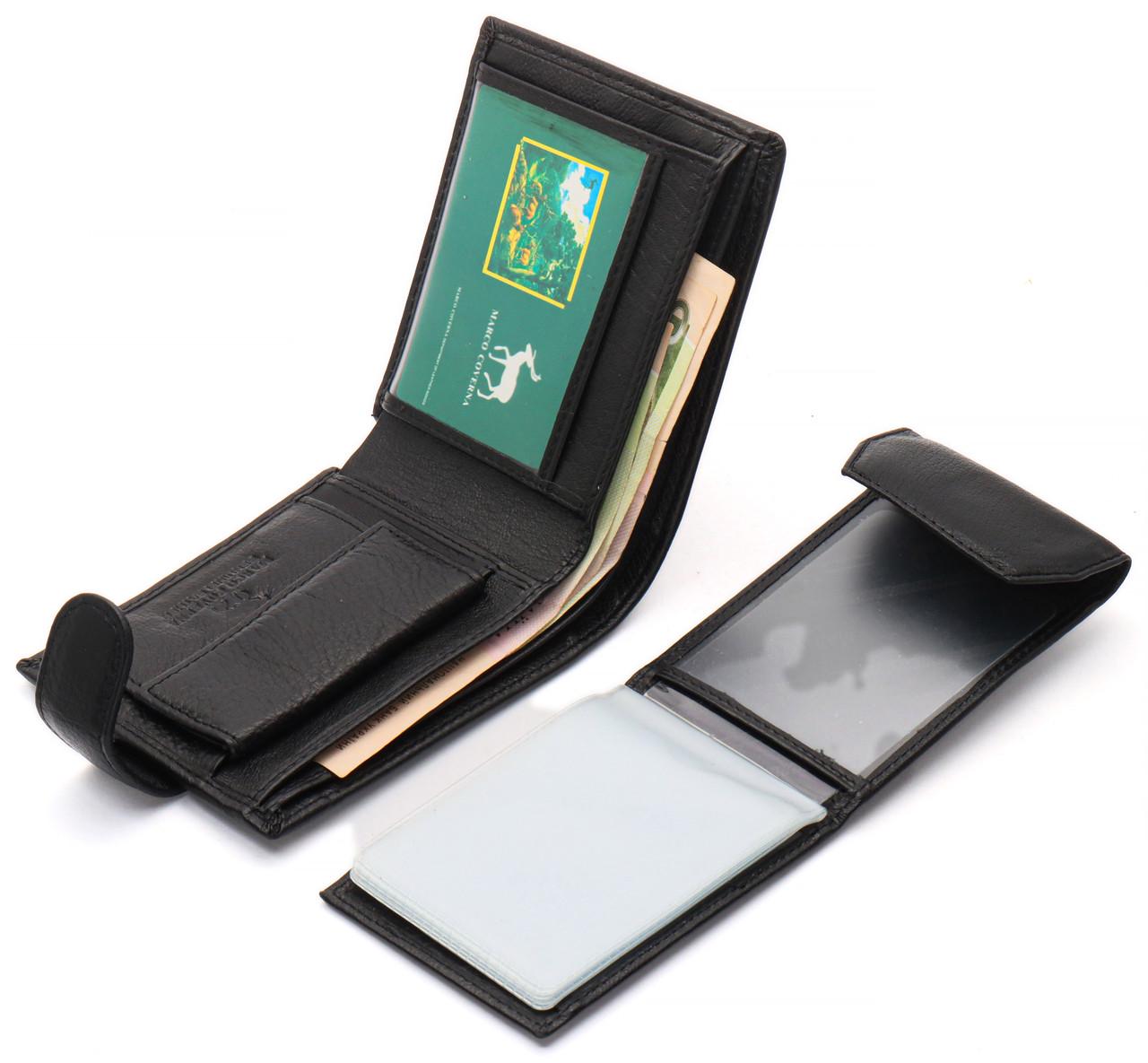 Портмоне мужское Marco Coverna из натуральной кожи с визитницей Черный (MC-2057-1) - фото 7 Портмоне мужское Marco Coverna из натуральной кожи с визитницей Черный (MC-2057-1) - фото 7