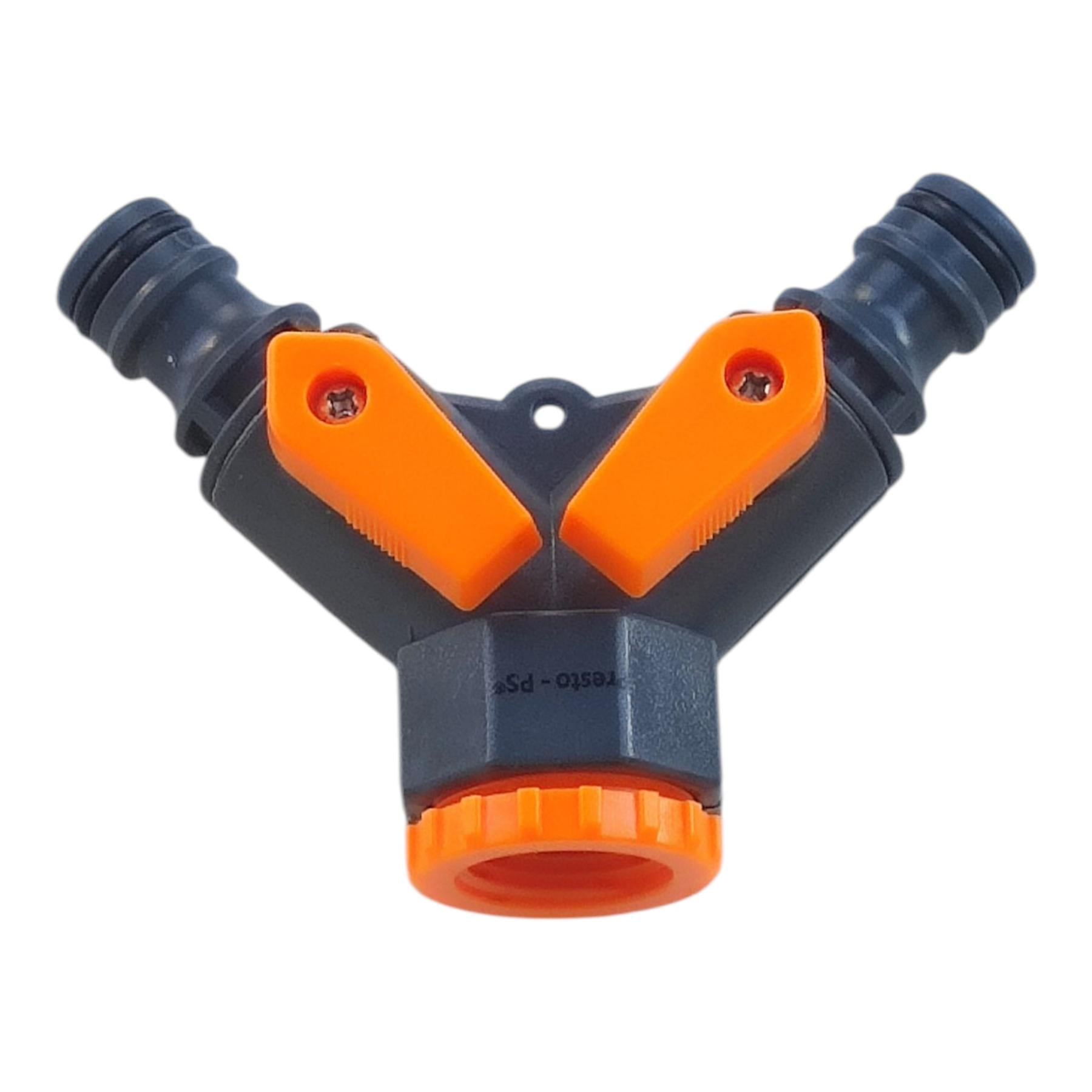 Кран розподільчий для шланга PRESTO з двома адаптерами внутрішня різьба 1/2" 3/4" (6586)