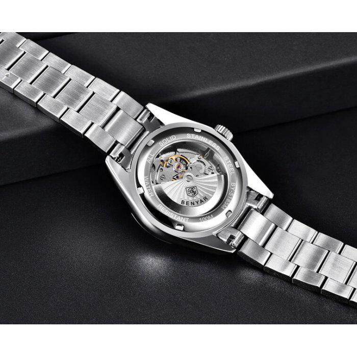 Часы наручные мужские Benyar Automatic Silver (8307) - фото 8 Часы наручные мужские Benyar Automatic Silver (8307) - фото 8