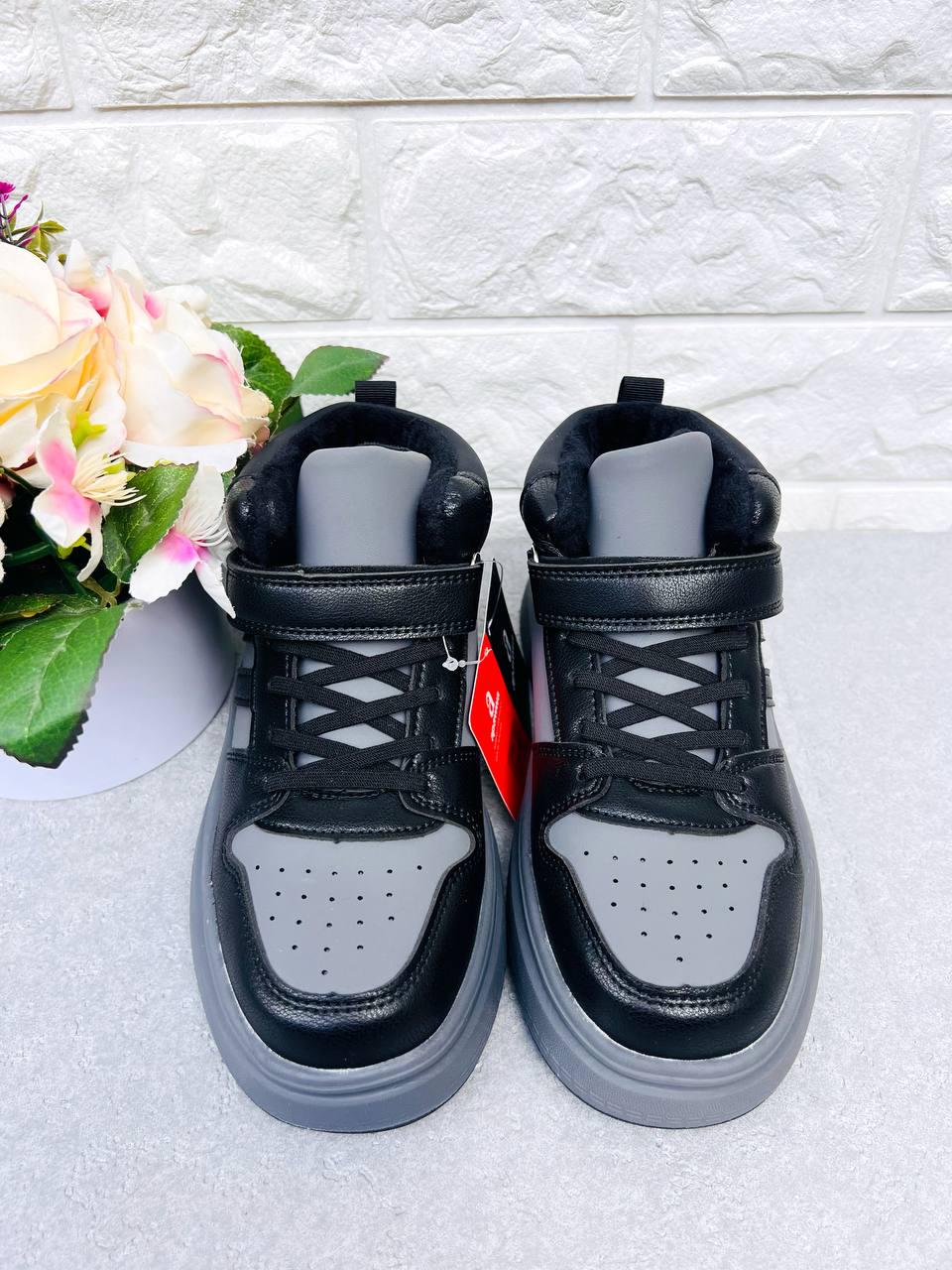 Хайтопи демісезонні для хлопчика Apawwa 1880 р. 37 23,3 см Чорно-сірий - фото 2