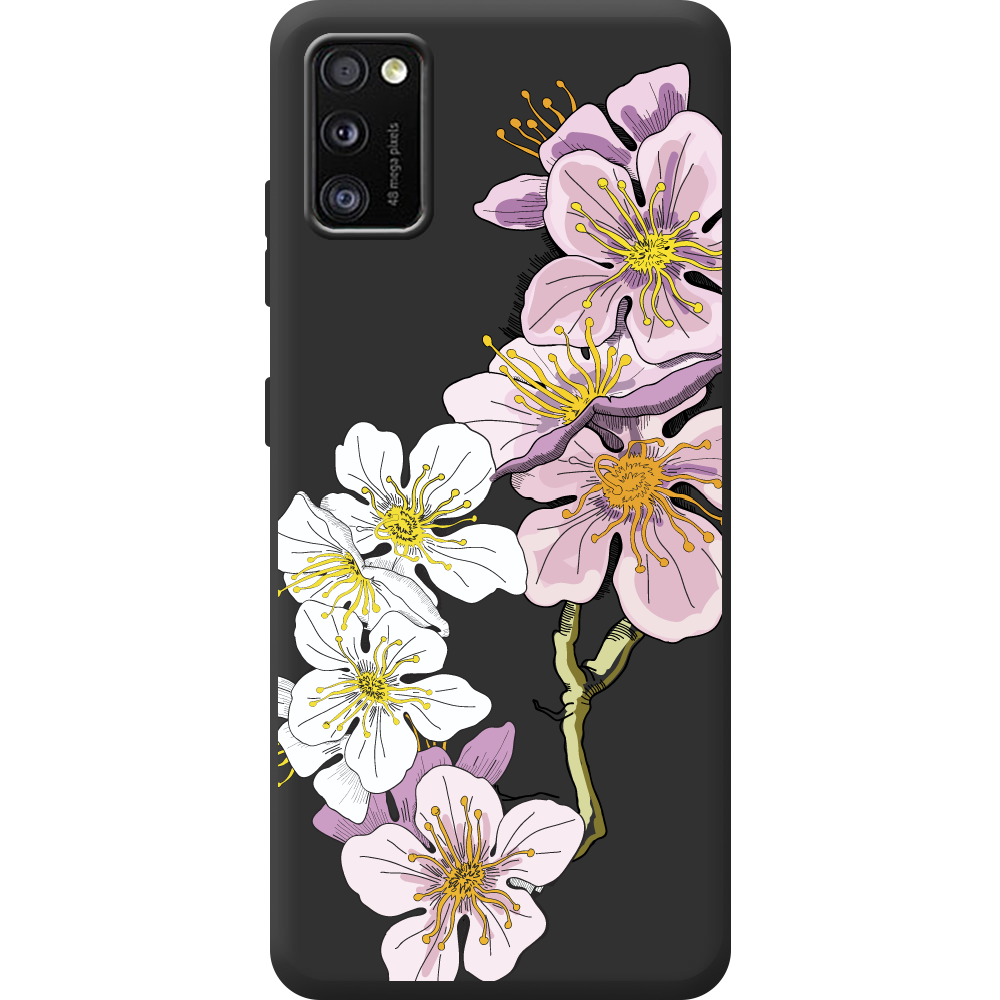 Чехол BoxFace Samsung A415 Galaxy A41 Cherry Blossom Черный силикон (39755-cc4-42020)