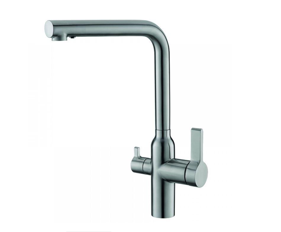 Смеситель кухонный KOER KI-72020-02 с выходом для питьевой воды нержавеющая сталь (KR47)