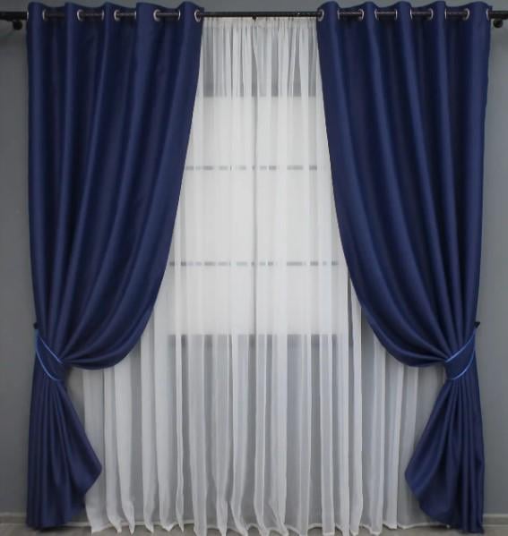 Шторы Fusion Dimout на люверсах блекаут 1,5х2,7 м 2 шт. Синий (831ш)