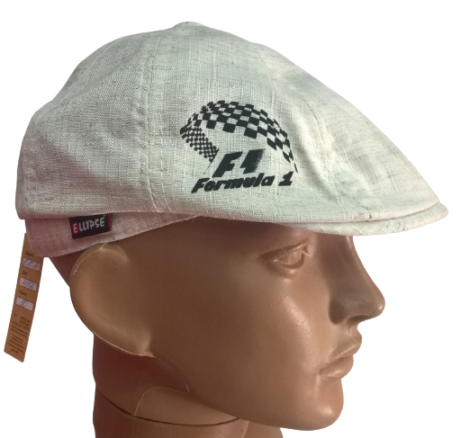 Детская летняя кепка ELLIPSE Formula1 восьмиклинка из льна р. 54 см Бежевый (6104Д/4/62/54)