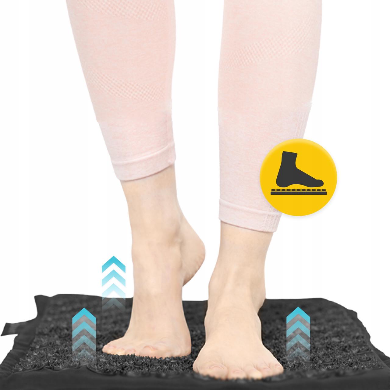 Коврик акупунктурный с подушкой 4fizjo Eco Mat аппликатор Кузнецова Black/Black (P-5907739312563) - фото 9