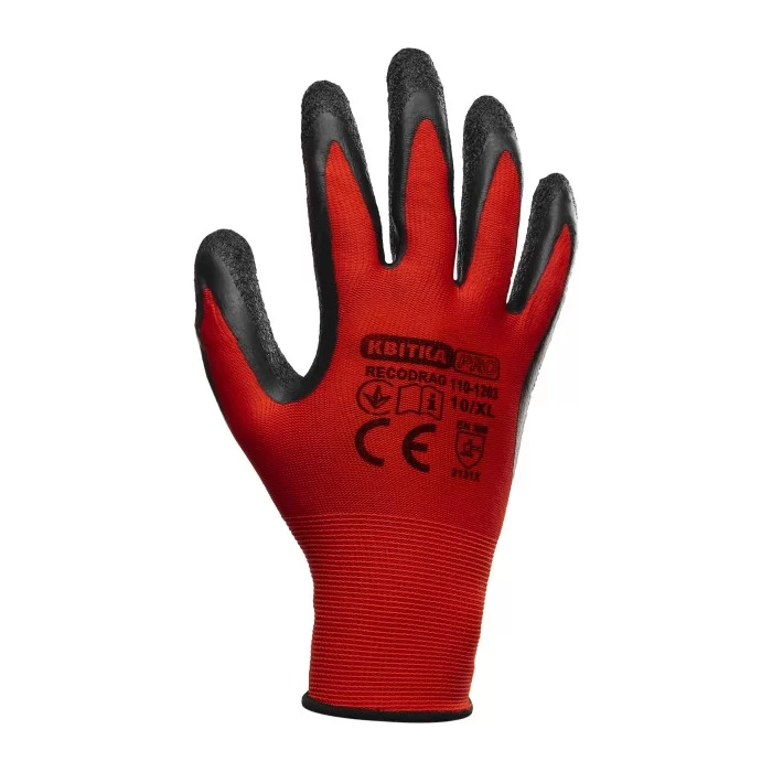 Перчатки стрейчевые КВИТКА PRO Recodrag Expert с латексным покрытием 12 пар (110-1203-10)