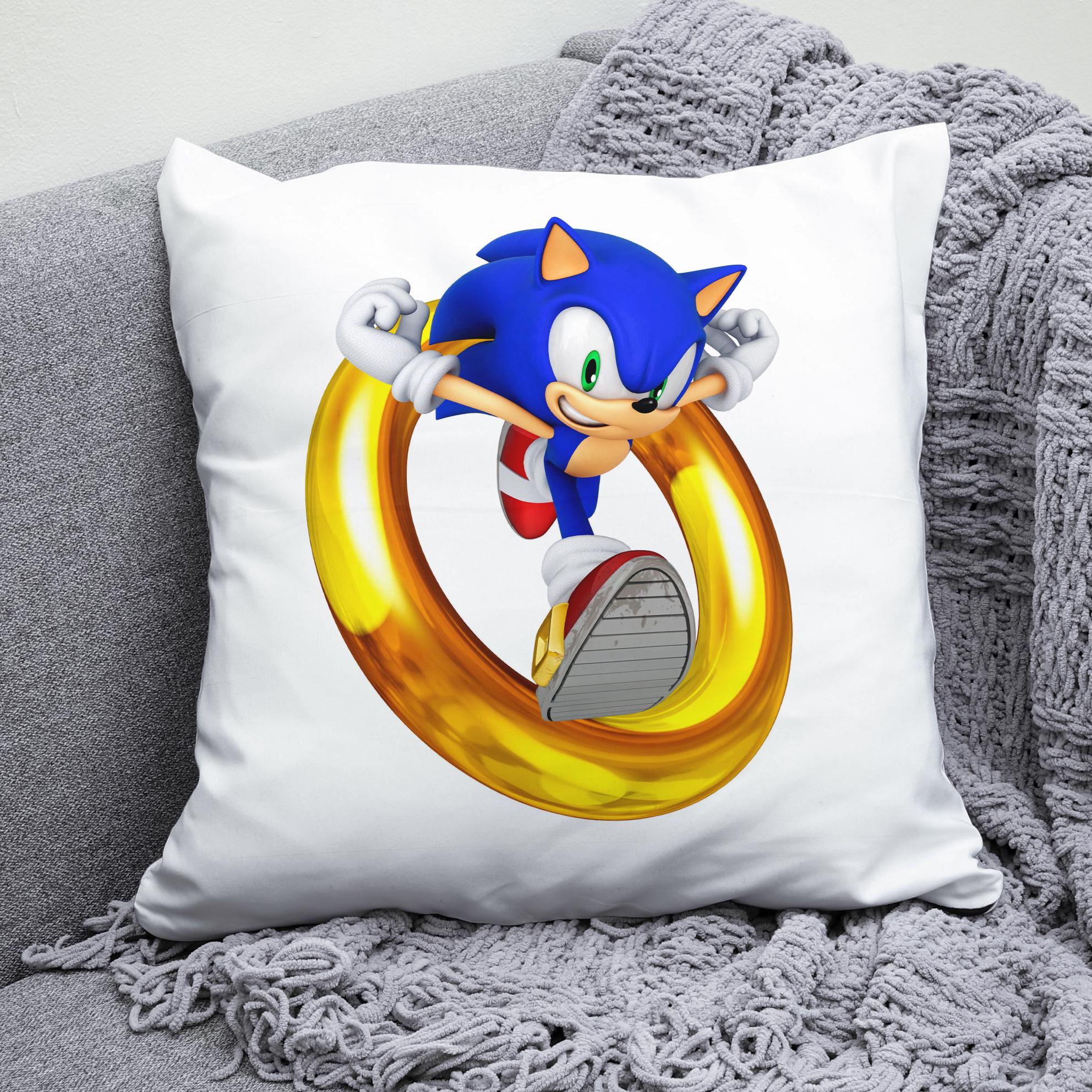 Плюшевая подушка квадрат с принтом игры Sonic the Hedgehog