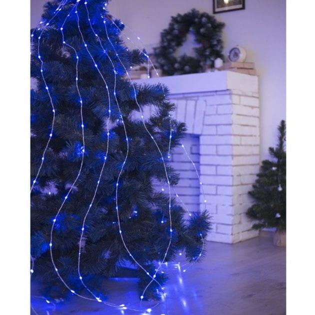 Гірлянда Кінський хвіст 200 LED 10 ниток від мережі 2 м Білий холодний (0105) - фото 2