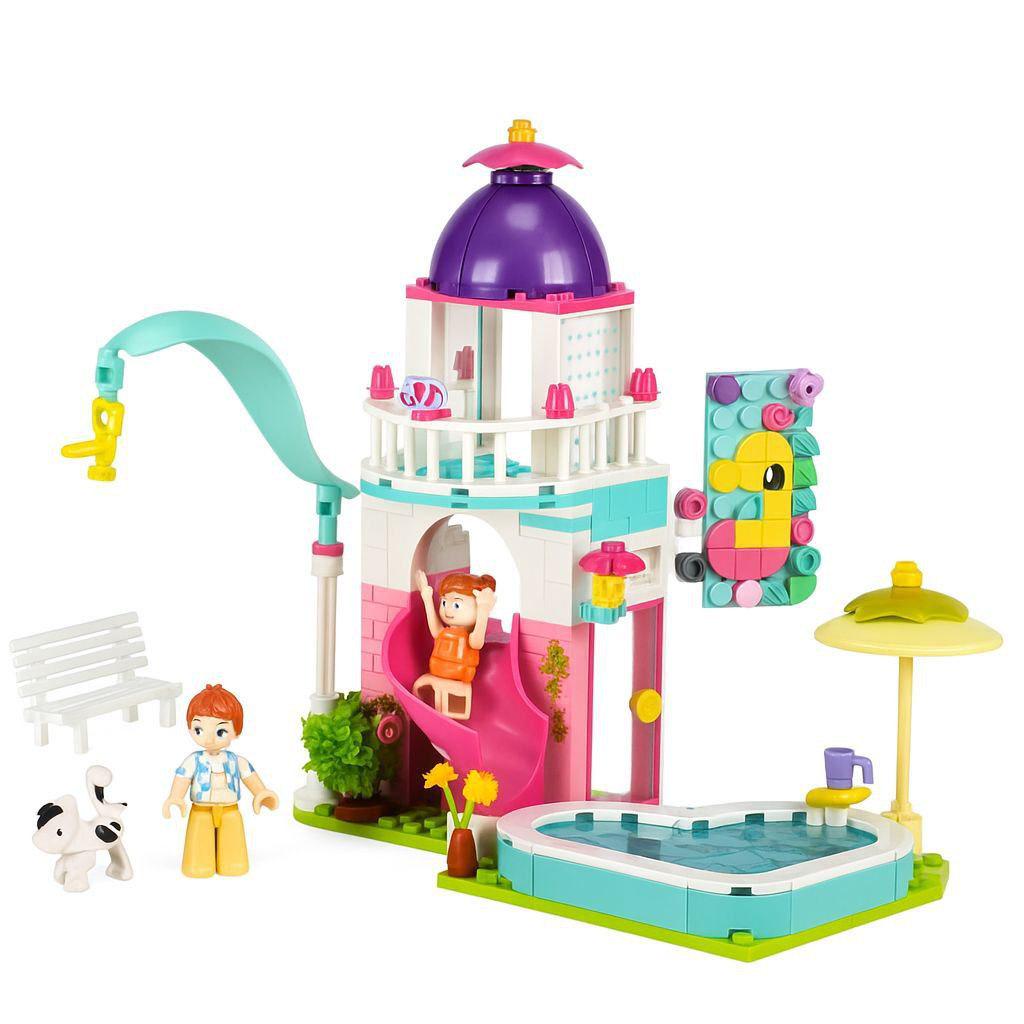 Конструктор Sluban M38-B0971 Будиночок з ігровим майданчиком і басейном 230 дет. Різнокольоровий (27490179)