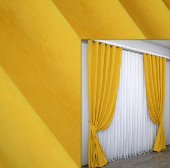 Ткань для штор SPARTA микровелюр Желтый (1193ш) - фото 5 Ткань для штор SPARTA микровелюр Желтый (1193ш) - фото 5