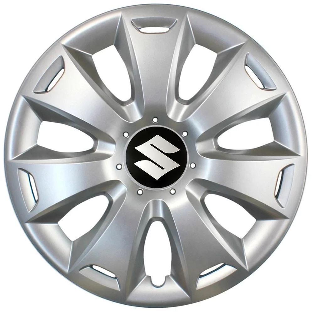 Колпаки SJS 335 с логотипом Suzuki R15 4 шт. Серебристый (2654558785)