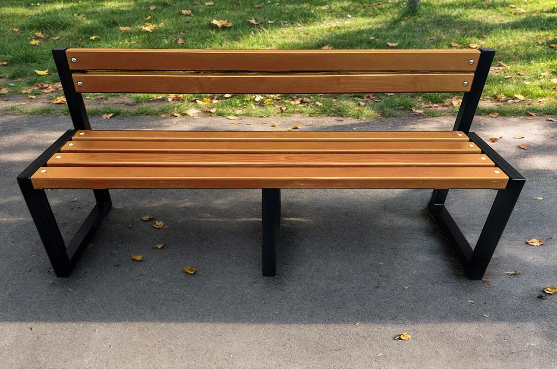 Скамейка садовая ТОБІ ШО Лофт Бенч со спинкой без подлокотников 2,2 м Дуб (25589122) - фото 2