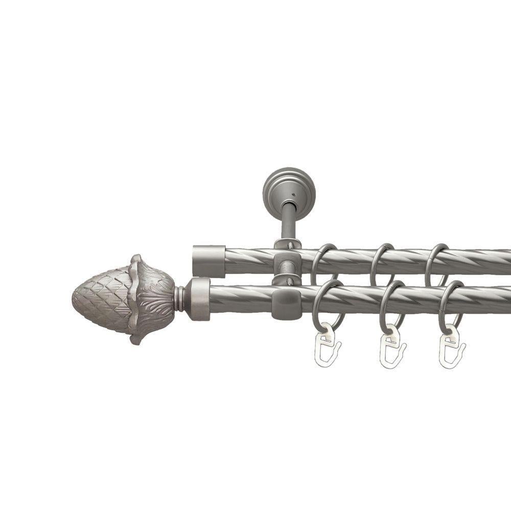 Карниз Orvit Цинара двухрядный скрученный 16/16 мм 240 см Сатин (00-00022927)