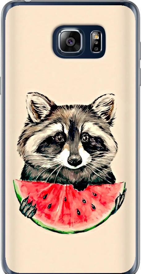 Чехол на Samsung Galaxy Note 5 N920C Енотик с арбузом (4605u-127-42517)