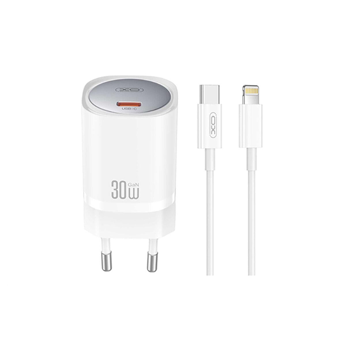 Зарядное устройство Xo CE20 PD30 W/PPS33 W 1USB-C/Lightning кабель Белый Зарядное устройство Xo CE20 PD30 W/PPS33 W 1USB-C/Lightning кабель Белый