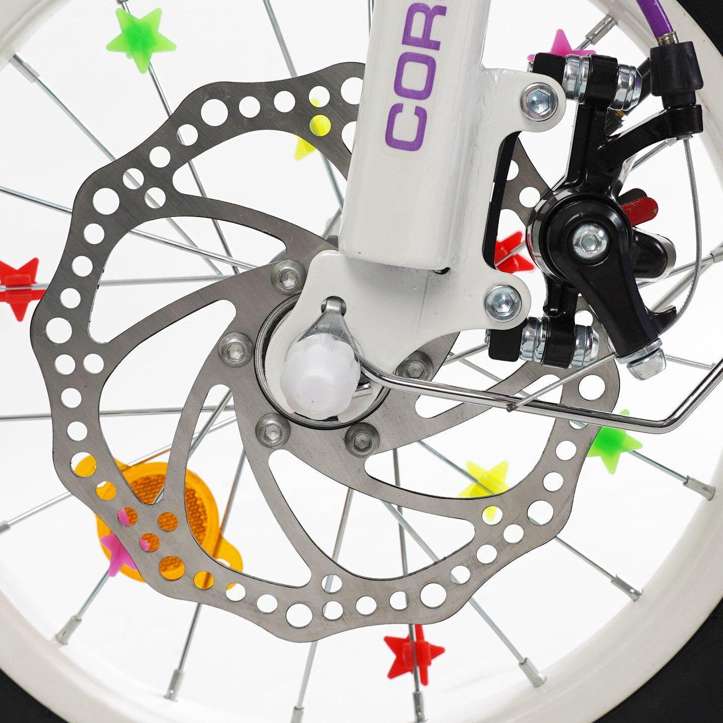 Велосипед двухколесный детский Corso 14" Nice с корзиной и багажником Фиолетовый - фото 6