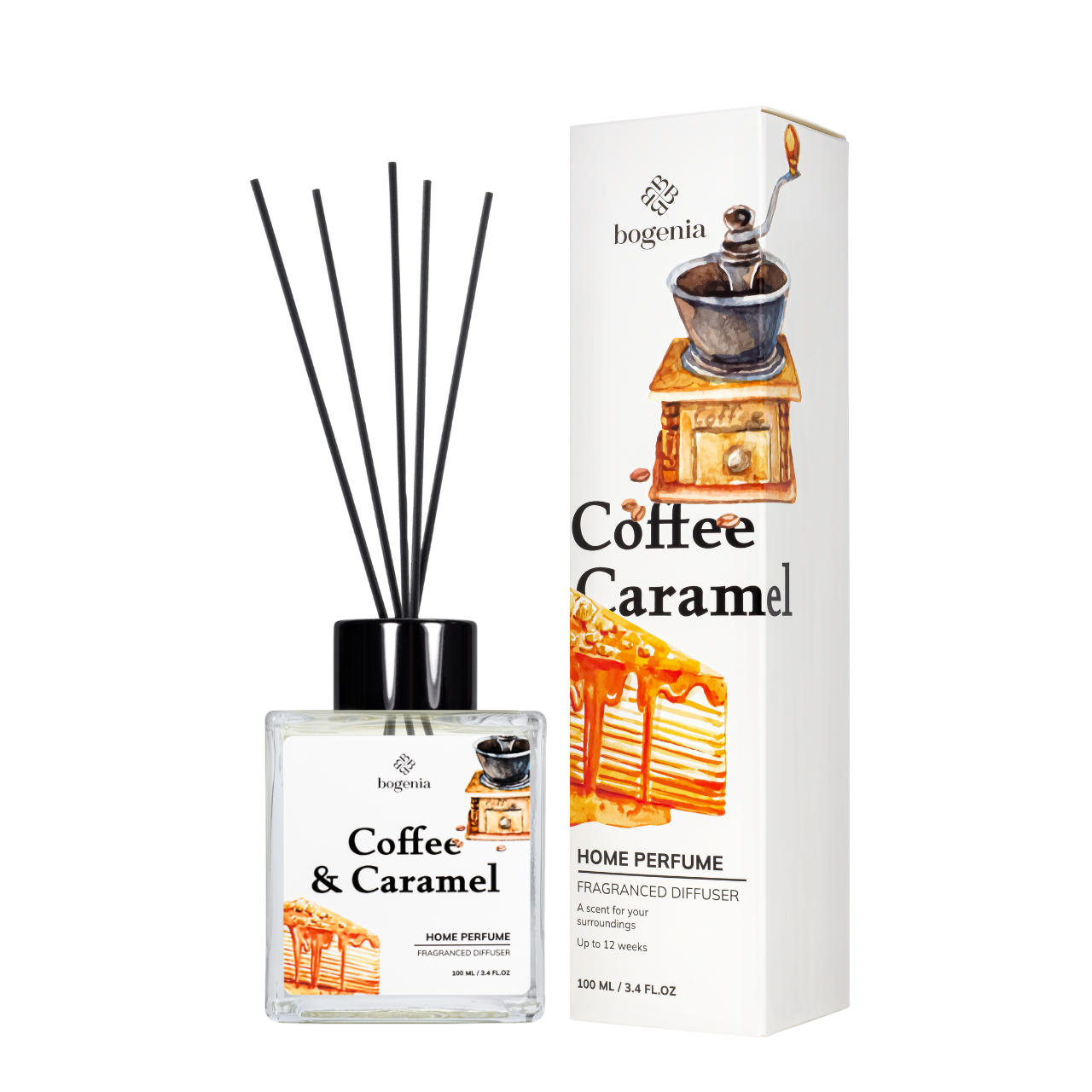 Аромадифузор для дома парфюмированный Bogenia Coffee&Caramel 100 мл (BG360.007)
