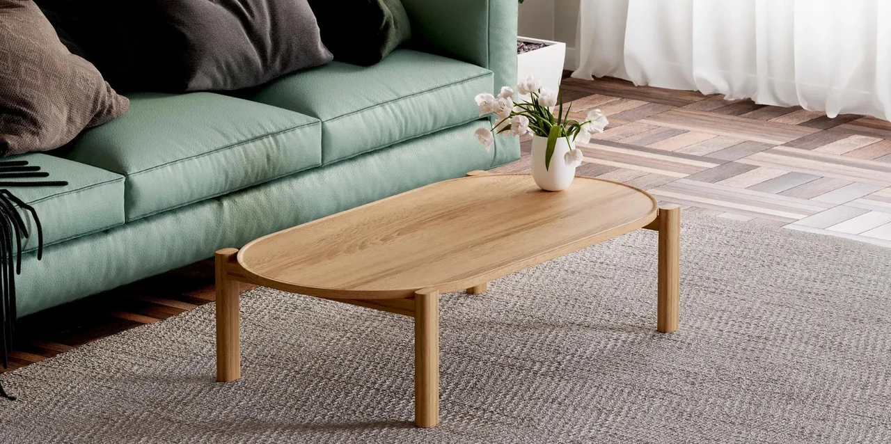 Дизайнерский журнальный столик из массива дуба Sebastian (28080046)