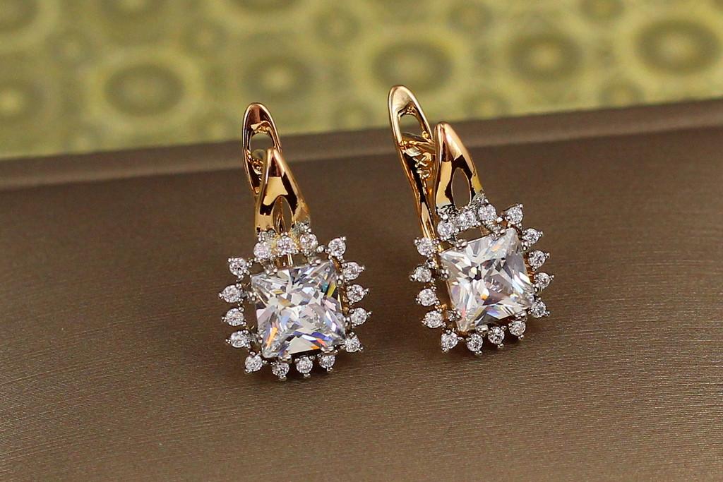 Серьги Xuping Jewelry Светлость с родием 1,7 см Золотистый (2271296313)