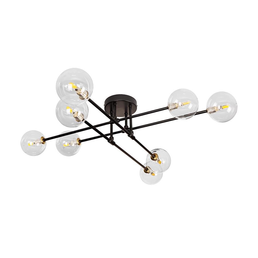 Люстра 752X100F-8 BK/CL Чорний/Прозорий