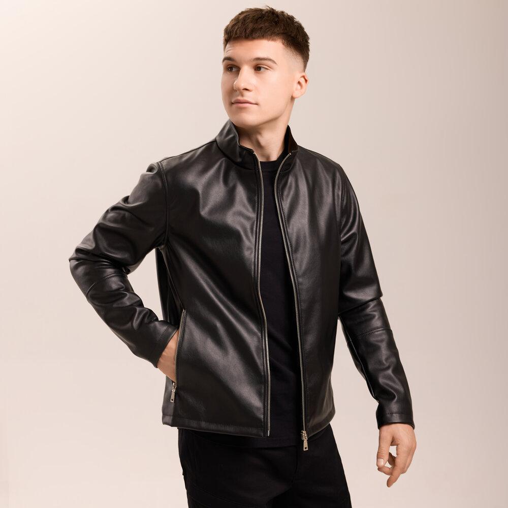 Куртка мужская прямая Pobedov Brim из эко кожи на замше XL Черный (26490/3) - фото 6 Куртка мужская прямая Pobedov Brim из эко кожи на замше XL Черный (26490/3) - фото 6