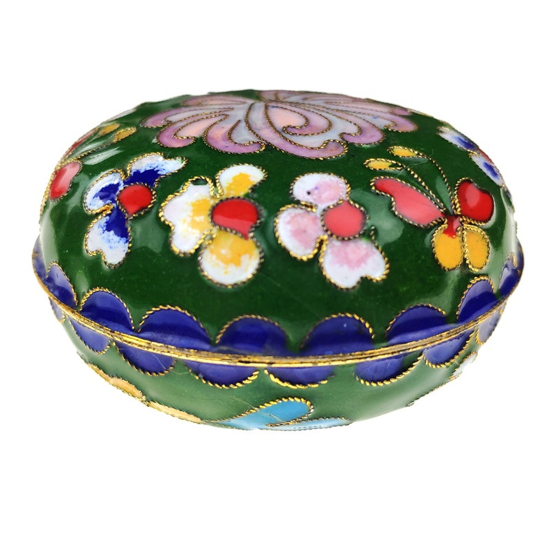 Шкатулка клуазоне 3,5х6,5 см Зеленый (C1694)