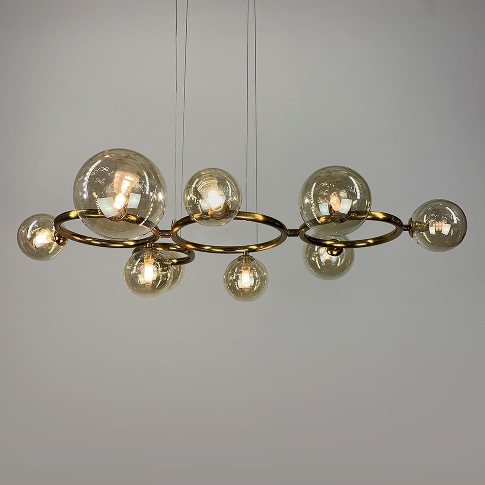 Люстра Gorizia на 9 бурштинових плафонах Латунь (sg 44/9 gd/am) - фото 1